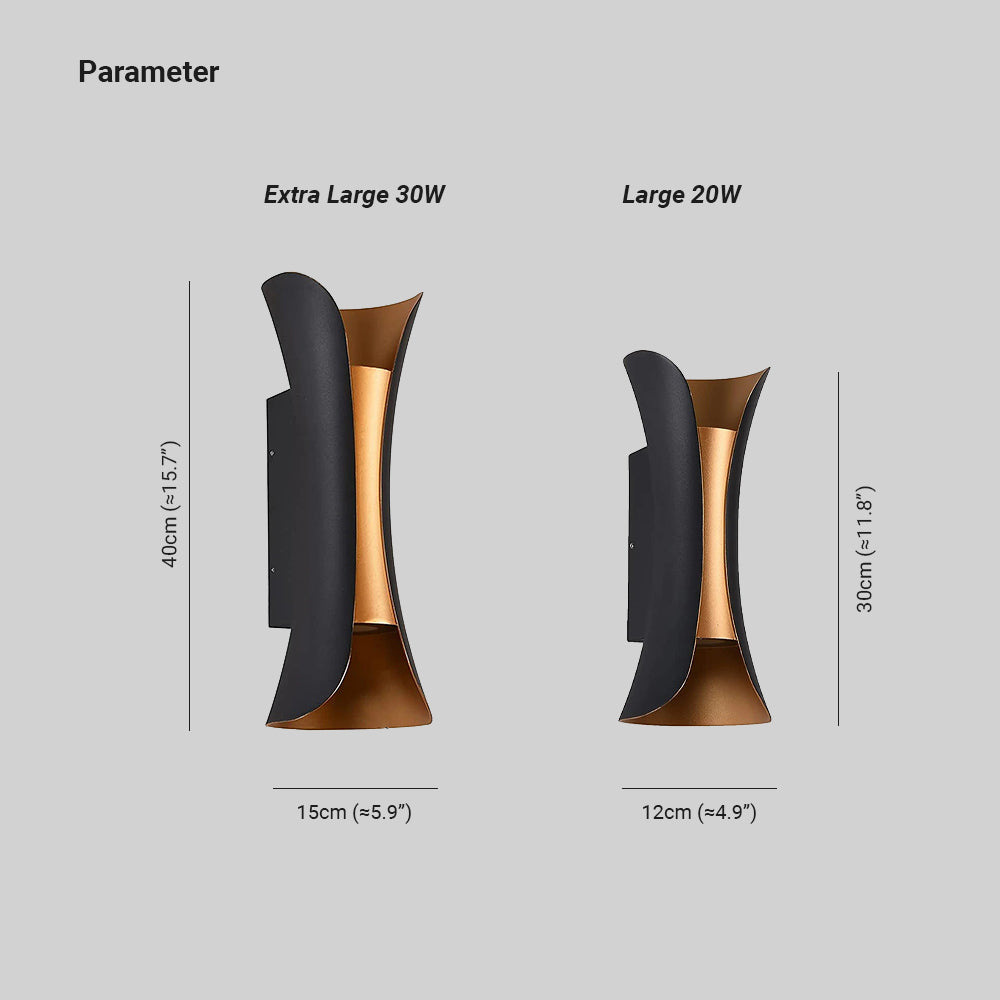 Ray Curved Outdoor Wall Mounted Led Lamp