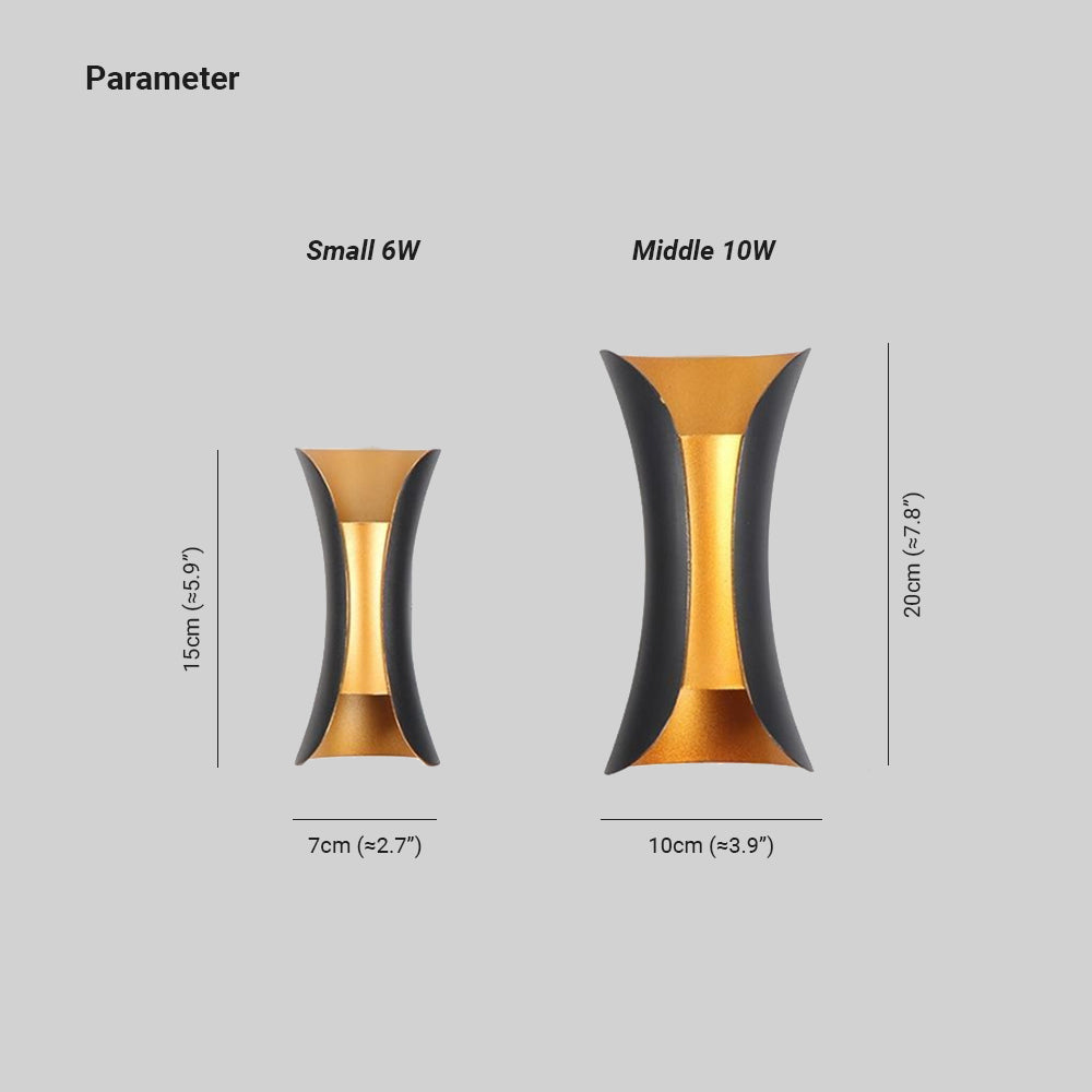 Ray Curved Outdoor Wall Mounted Led Lamp