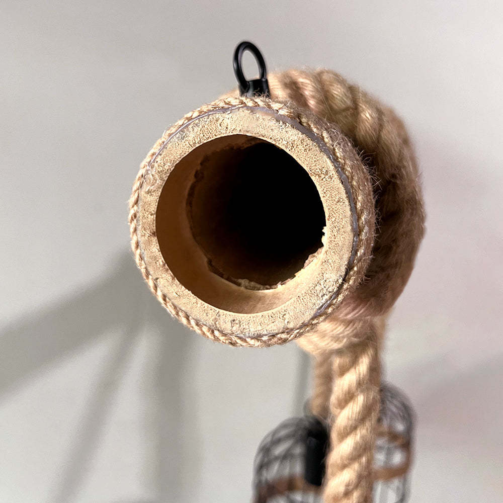 Silva Vintage 3 Heads Wood Rope Pendant Light