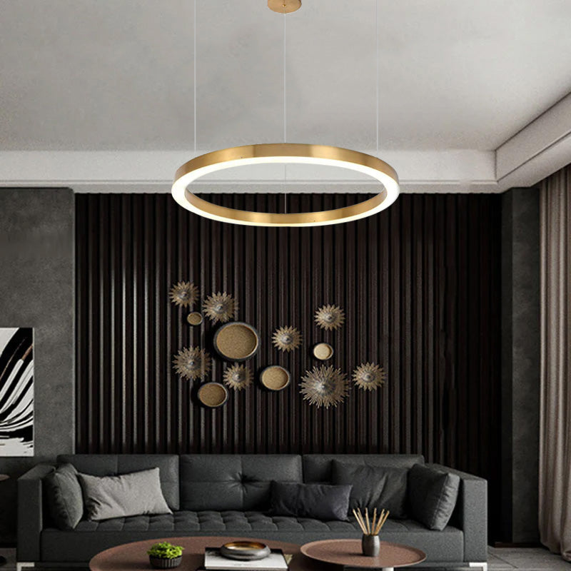 Arisha Modern Ring Metal Pendant Light, Gold