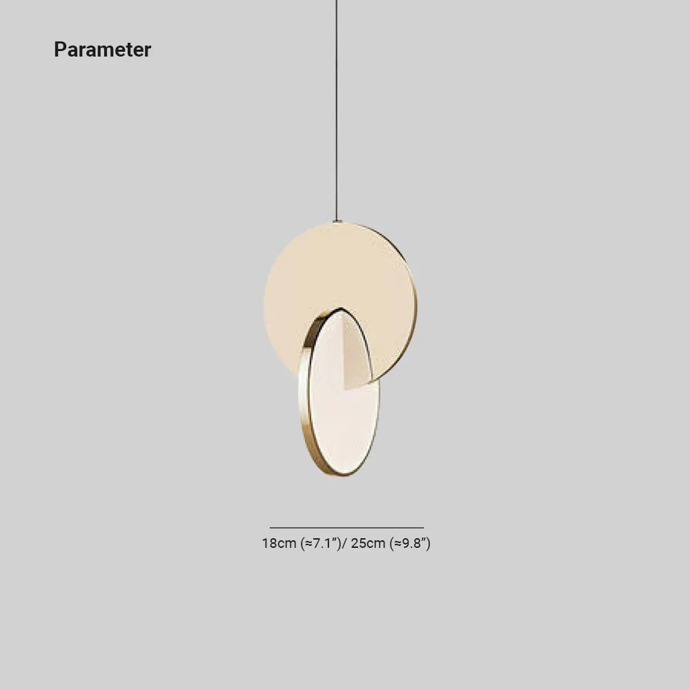 Arisha Pendant Light, Disc, Gold/Silver