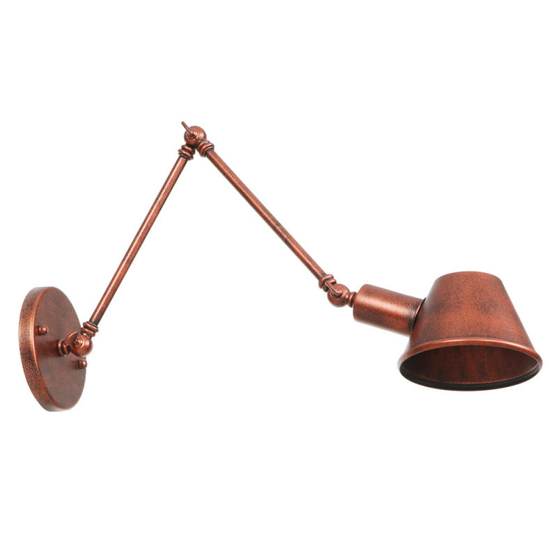 Epoch Rotatable Wall Lamp with Swing Arm, Black/Rust
