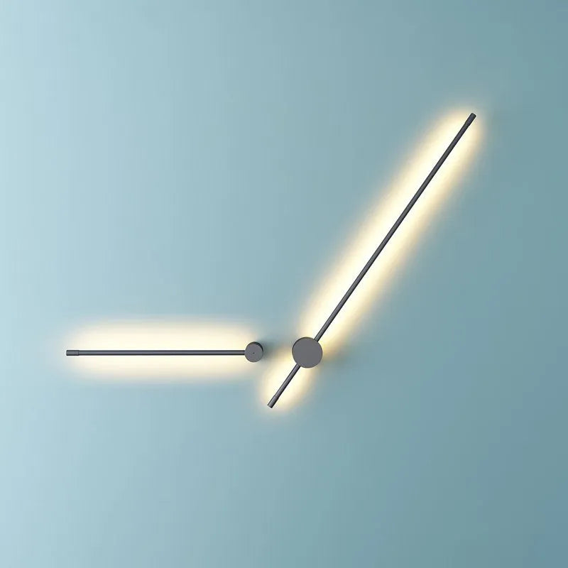Ray Minimalist Rotatable Linear Outdoor Wall Lamp, Black