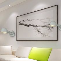 Epoch Wall Lamp Dome Modern, Metal Arm Adjustable, Black/White, Bedroom