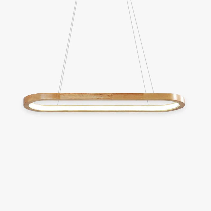 Muto Contemporary Oval Wooden Pendant Light