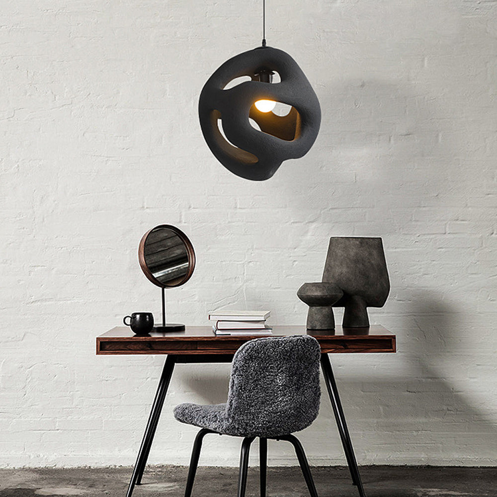 Avi Modern Metal/Resin White/Black Pendant Light