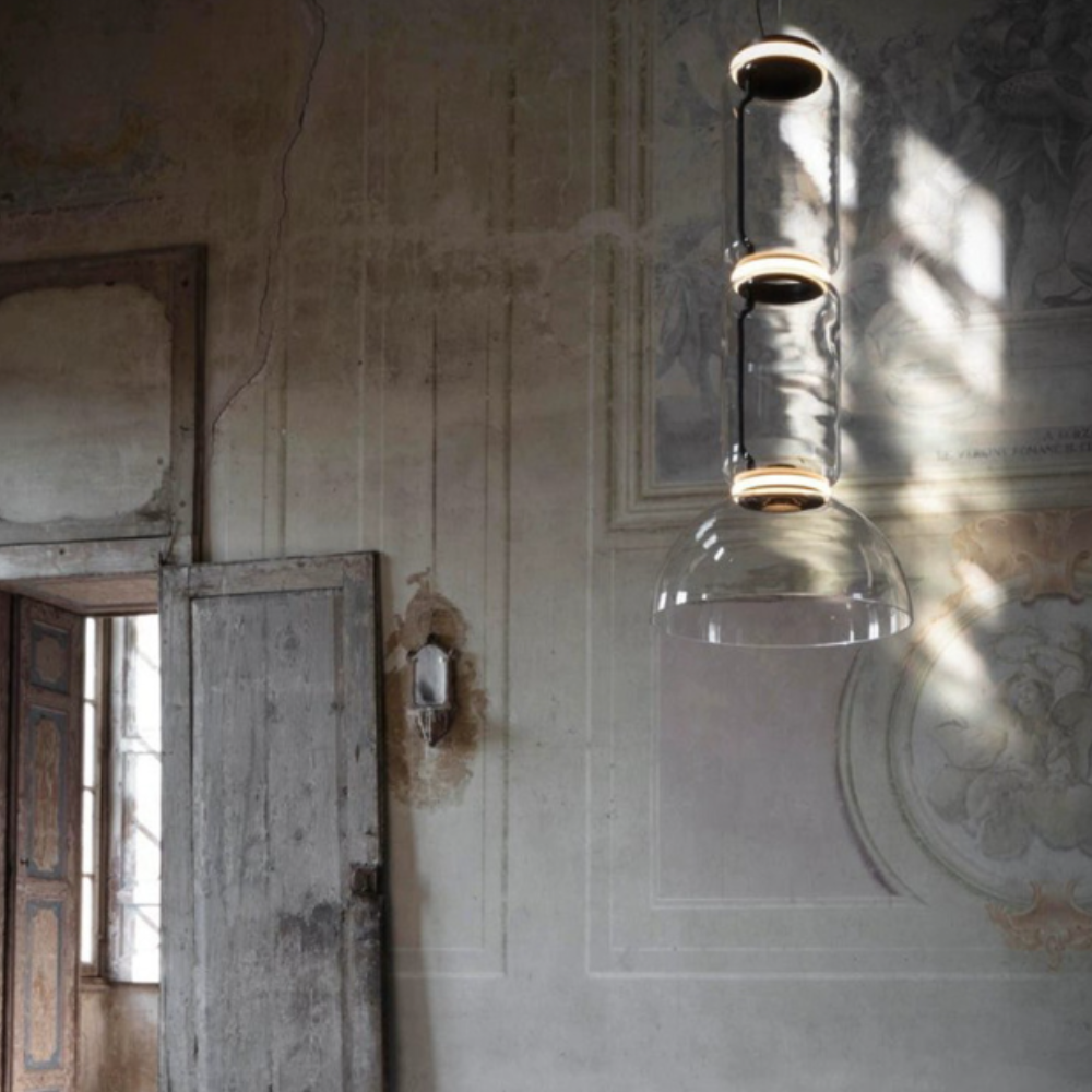 Valentina Minimalist Combination Glass Pendant Light, Clear