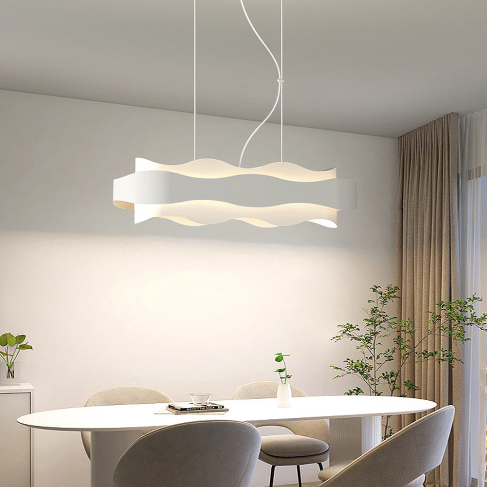 Arisha Art Deco Flower Shape Pendant Light, White