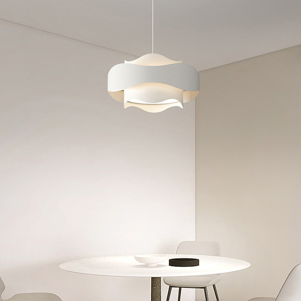 Arisha Art Deco Flower Shape Pendant Light, White
