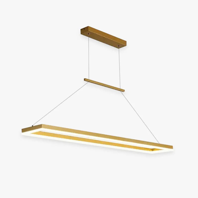 Arisha Modern Rectangular Hanging Pendant Light, Gold/Coffee