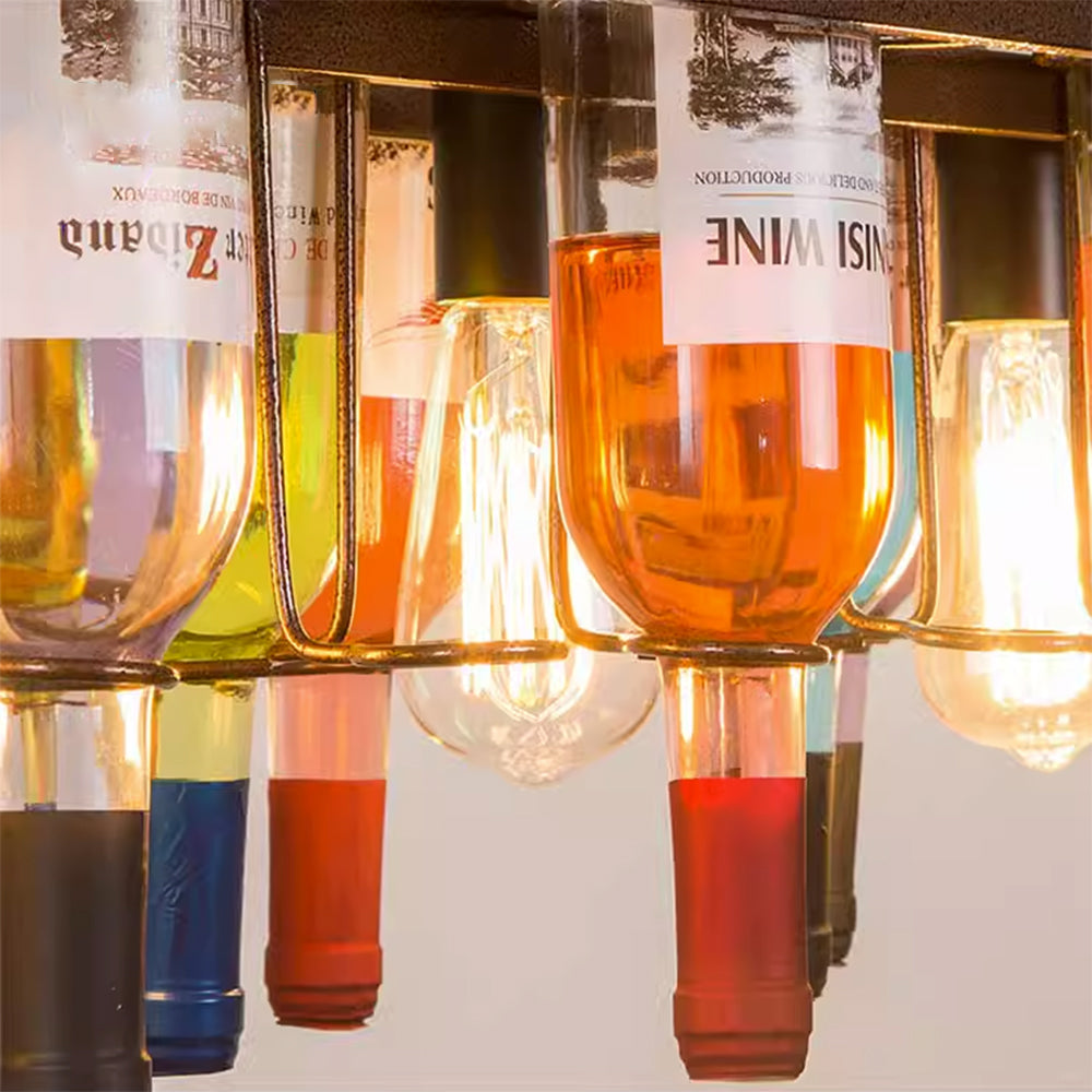 Austin Art-Deco Wine Bottle Glass Pendant Light Rust