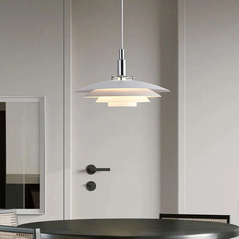 Arisha Contemporary Minimalist Frisbee Shaped Metal Pendant Light