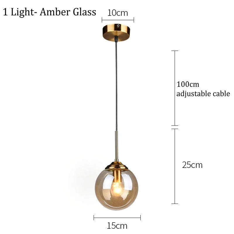 Valentina Designer Bubble Glass Pendant Light, Smoke/Clear/Amber