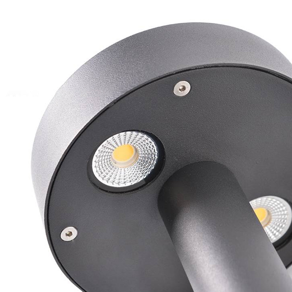 Ray Modern Metal Frisbee Shaped Lampholder Outdoor Path Light, Black