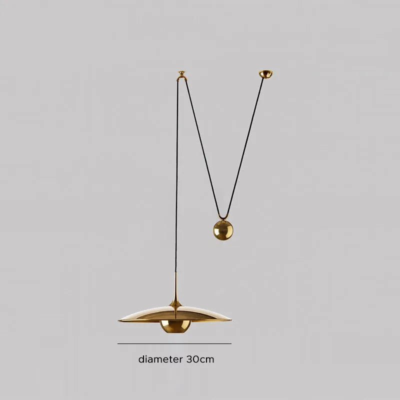 Arisha Minimalist Metal Pendant Light, Gold