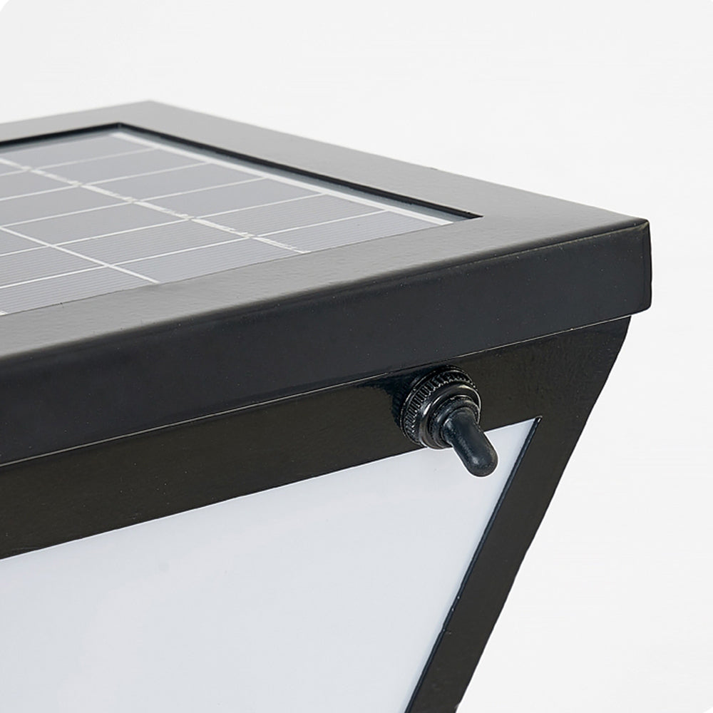 Ray Modern Metal Tapered Solar Outdoor Path Light, Black
