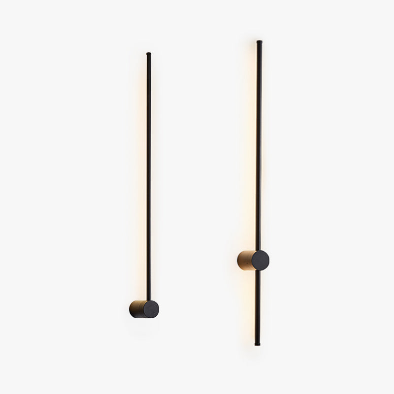 Ray Minimalist Rotatable Linear Outdoor Wall Lamp, Black