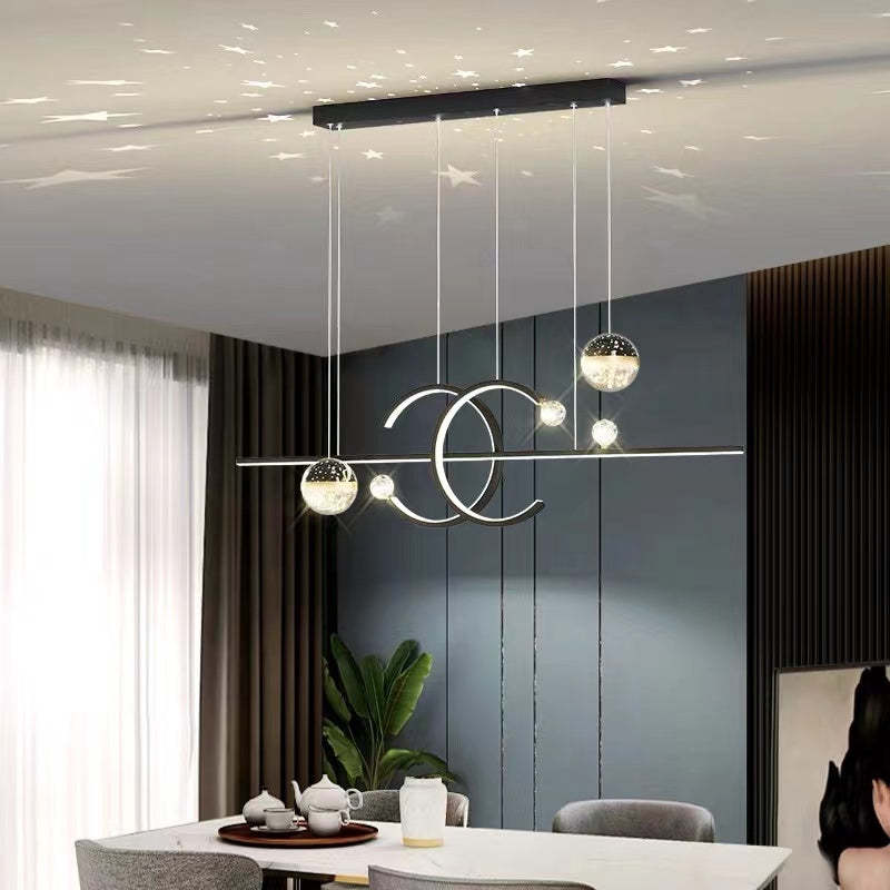 Arisha Pendant Light Double-C, Gold/Black Starry-sky