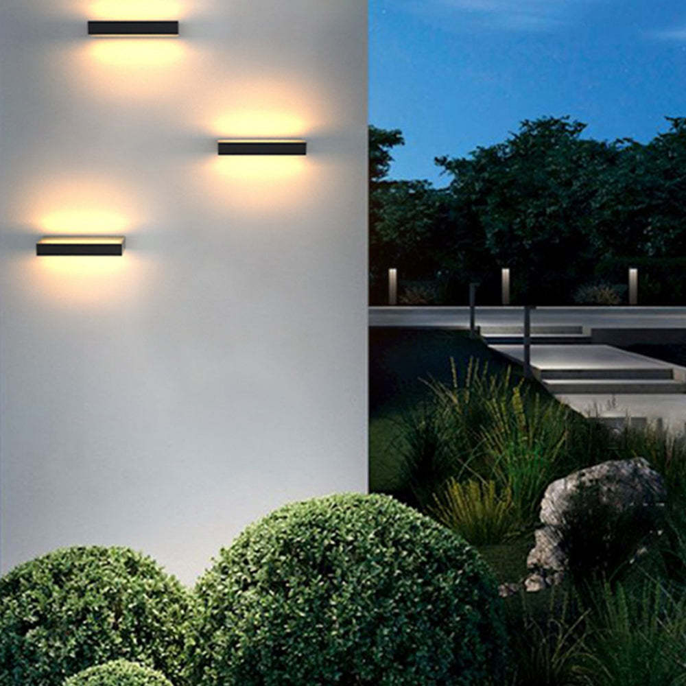 Ray Modern Hollow Outdoor Wall Lamp, Black/White
