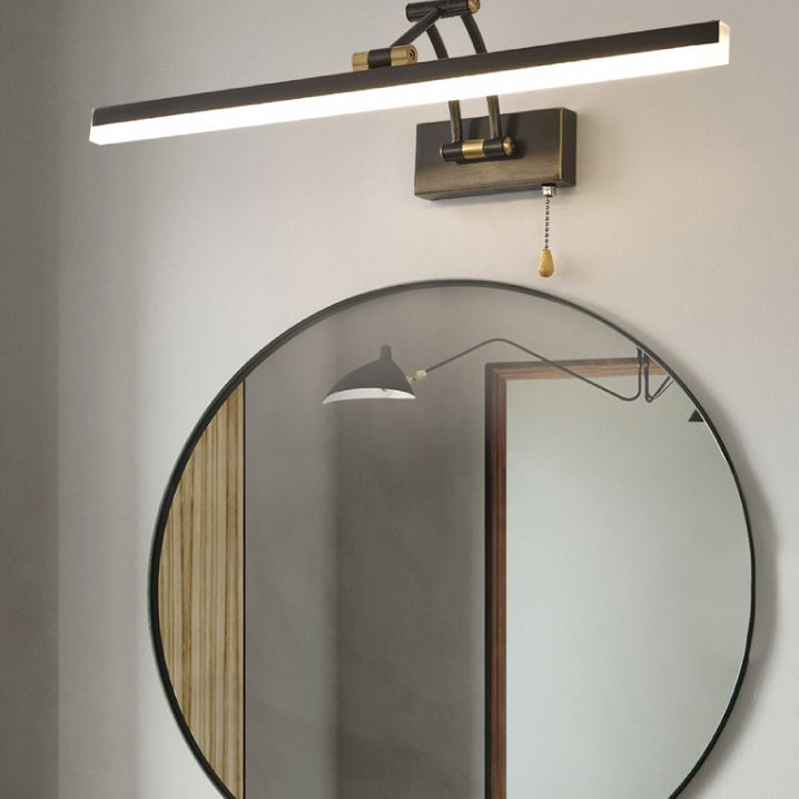 Arisha Linear Arc Light Poles Metal Black Vanity Wall Lamp