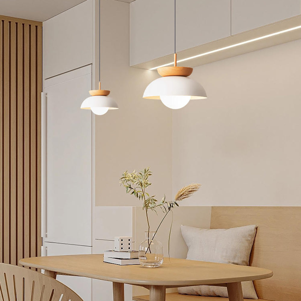 Muto Nordic Pendant Light/Flush Mount Ceiling Light Wood/Metal Black Kitchen Balcony