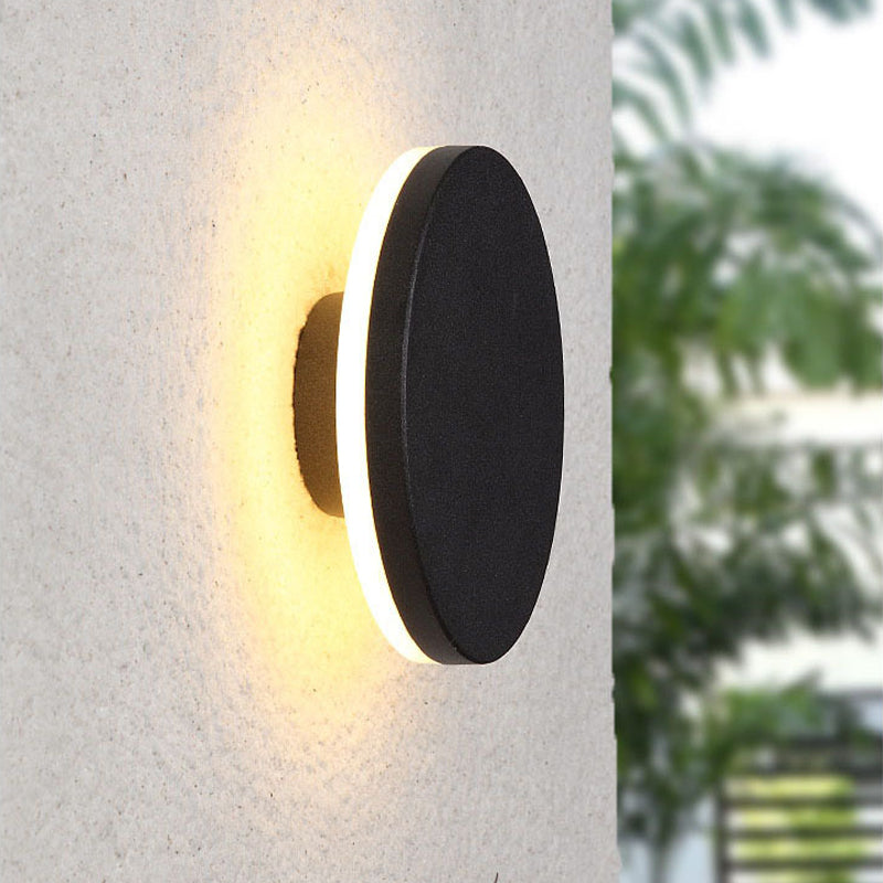 Ray Minimalist Round/Square Outdoor Wall Lamp LED, Black/White