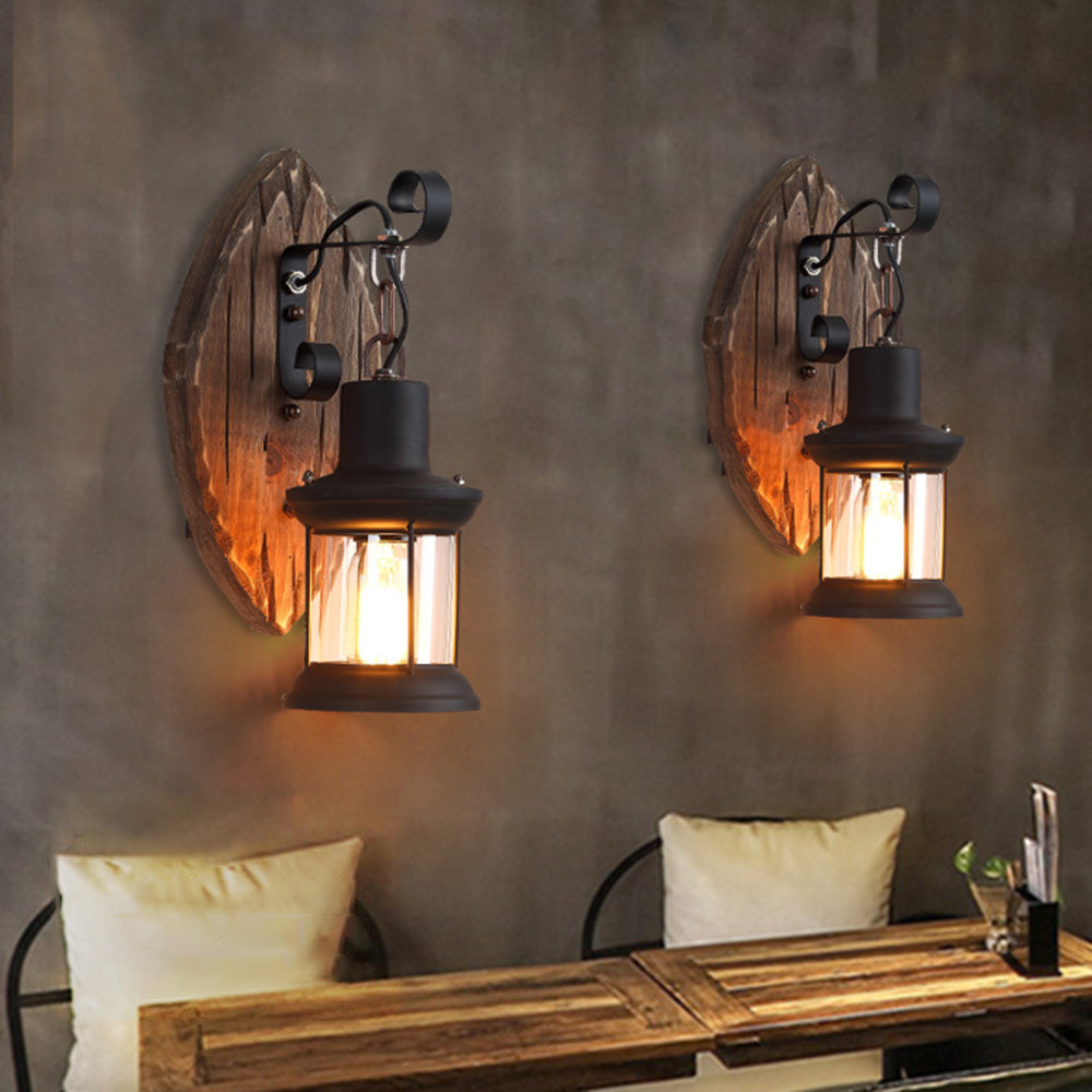 Epoch Wall Lamp Leaf Shape Vintage, Wood/Metal, Bedroom