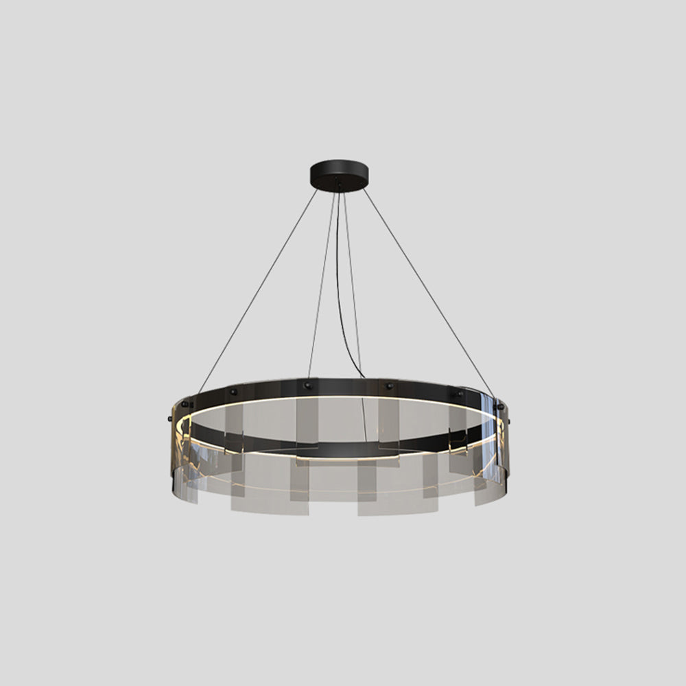 Arisha Modern Ring Metal Pendant Light, Black
