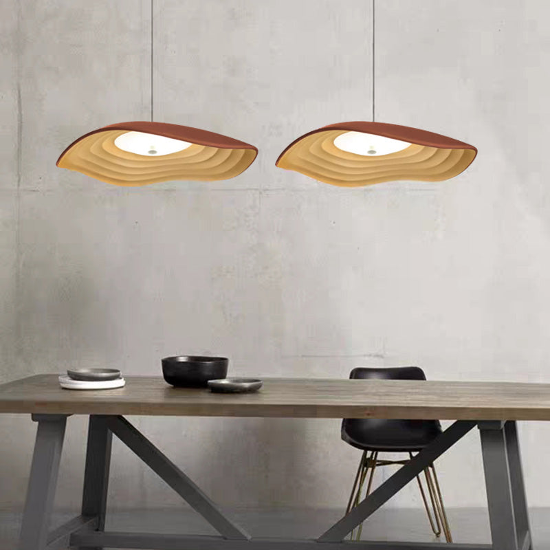 Arisha Wabi-Sabi Resin LED Pendant Light, White/Orange/Black