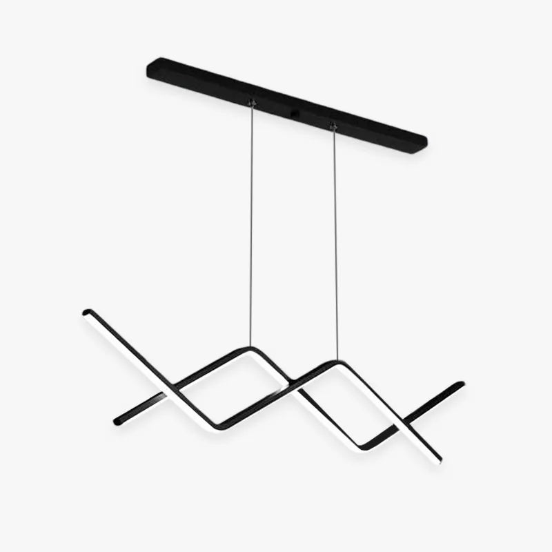 Arisha Pendant Light Linear/Double Curve Modern, Metal, Black/Gold
