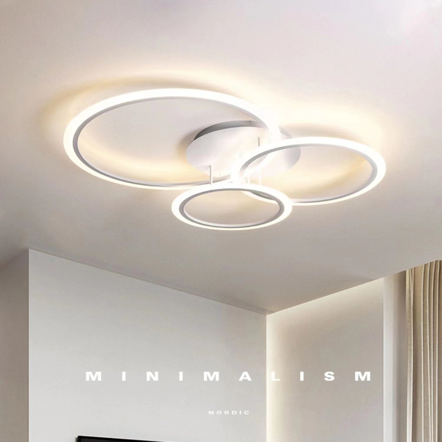 Arisha LED Ceiling Light Circle Ring, Black & White