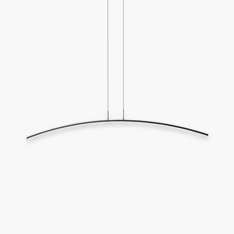 Arisha Curved Linear Pendant Light for Dining Room, Black/White