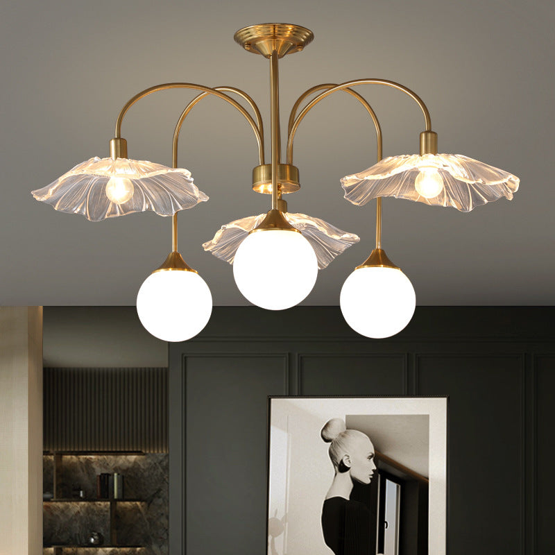 Valentina Nordic LED Chandelier Gold Glass Living/Dining Room/Bedroom
