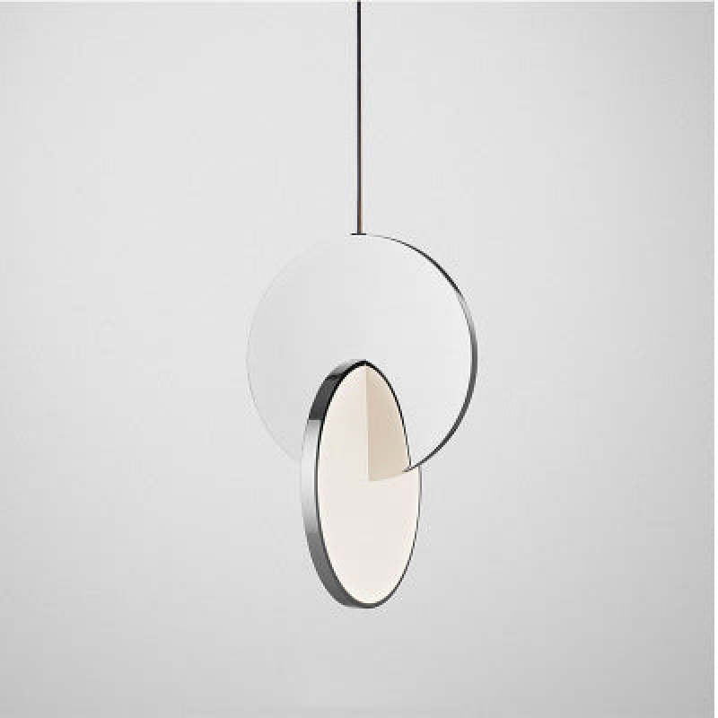 Arisha Pendant Light, Disc, Gold/Silver