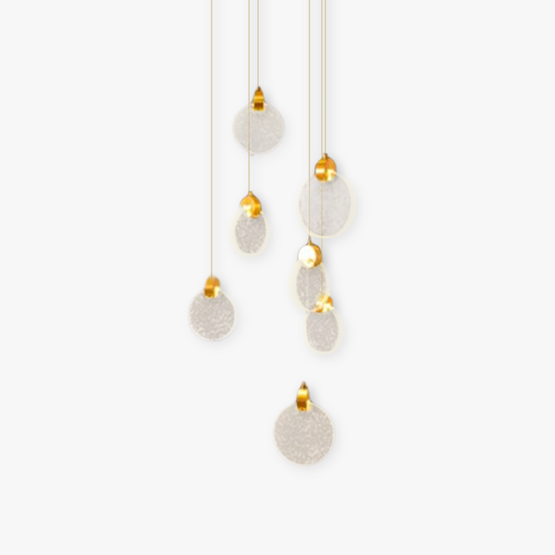 Kristy Luxury Circular Ripple Round Crystal Golden Chandelier
