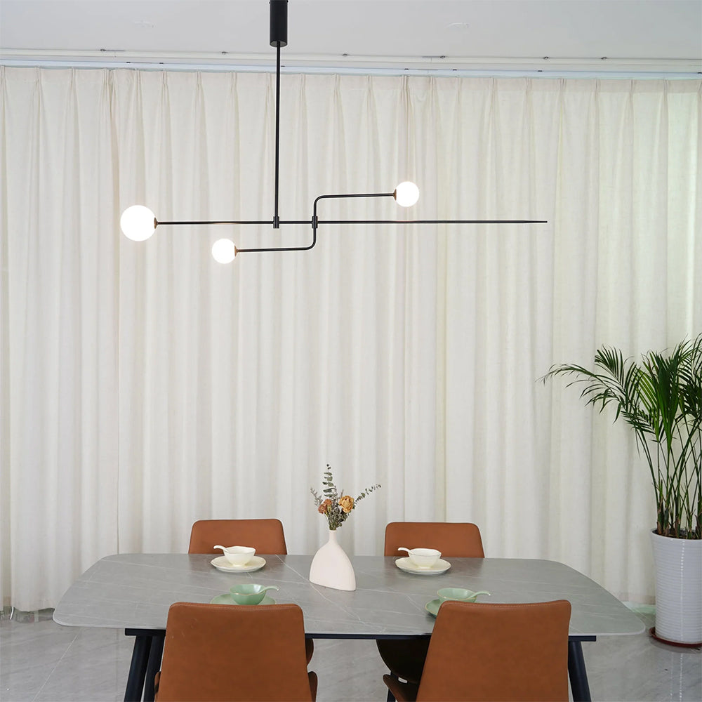 Arisha Minimalist Linear Mobile Pendant Light, Black