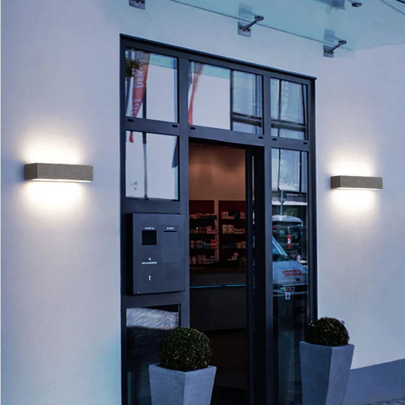 Ray LED Outdoor Wall Lamp, Black & White