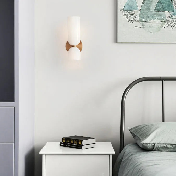 Valentina Modern Bedroom Glass Wall Lamp Sconce, Blue/Gray/White