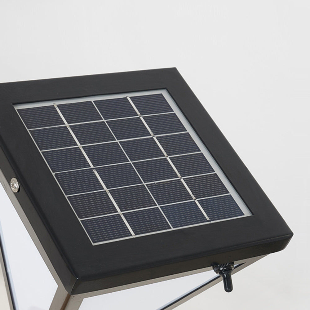 Ray Modern Metal Tapered Solar Outdoor Path Light, Black
