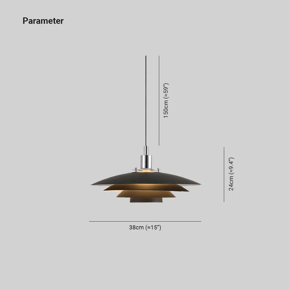 Arisha Contemporary Minimalist Frisbee Shaped Metal Pendant Light