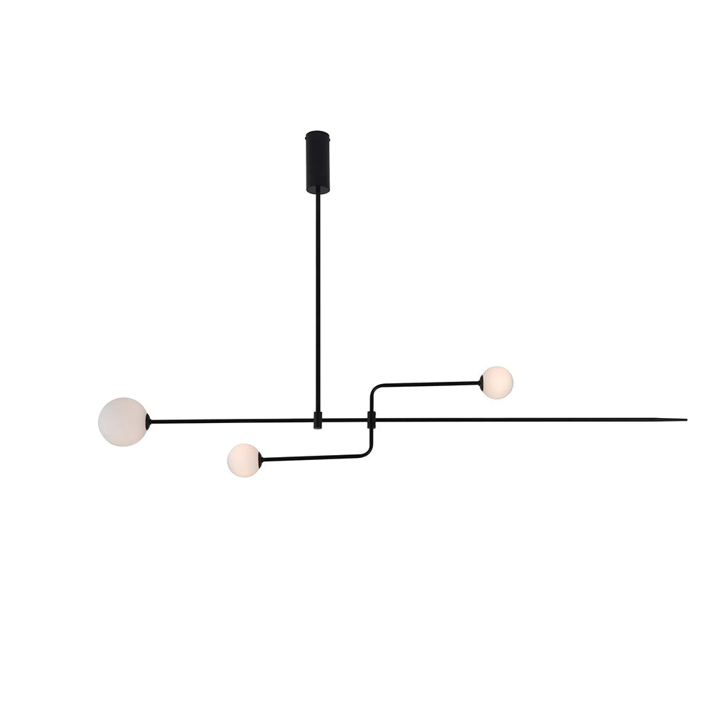 Arisha Minimalist Linear Mobile Pendant Light, Black