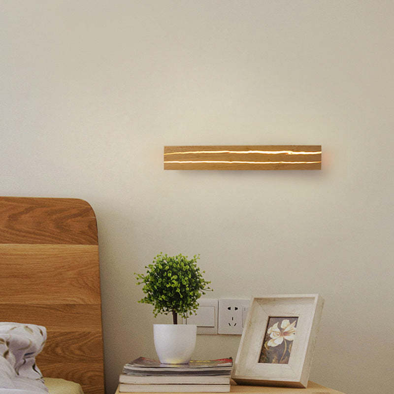 Muto Rotatable Crackle Nature Wood Board LED Wall Lamp