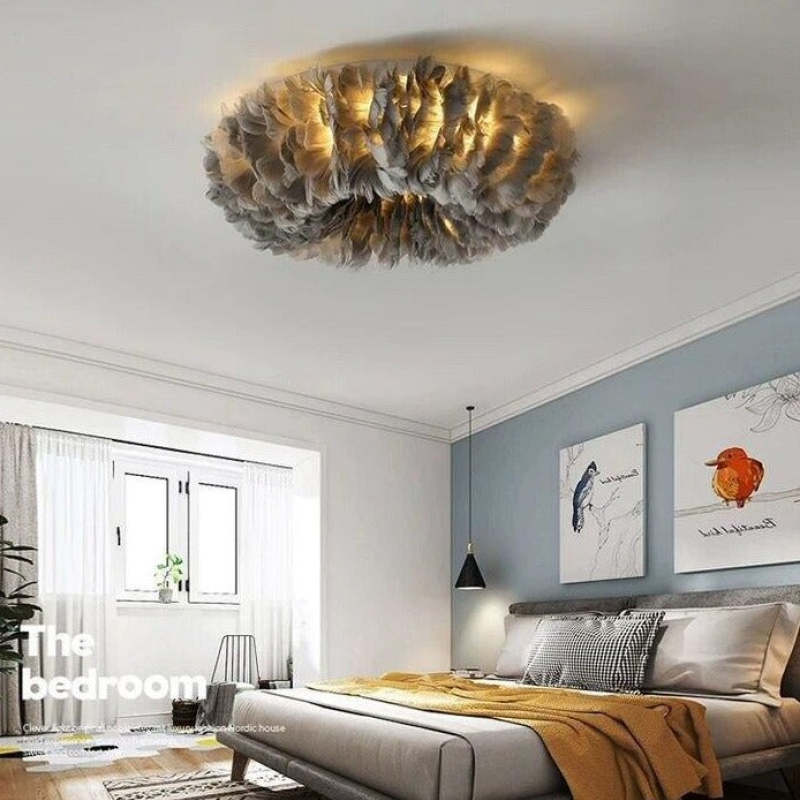 O'Moore Swan Feather Round Ceiling Light