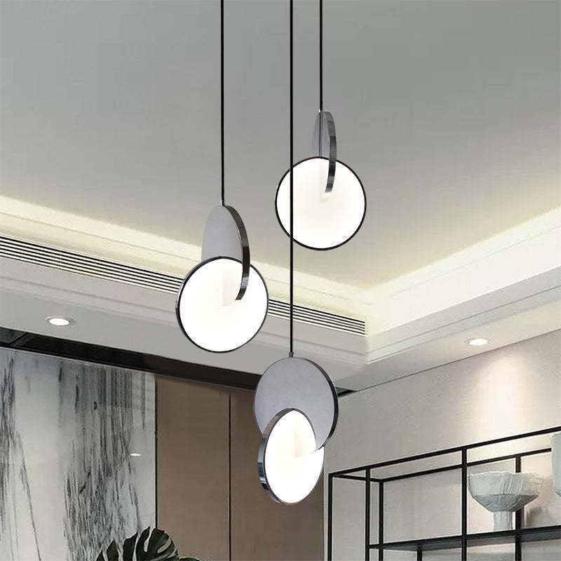 Arisha Pendant Light, Disc, Gold/Silver