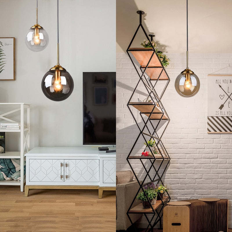 Valentina Designer Bubble Glass Pendant Light, Smoke/Clear/Amber