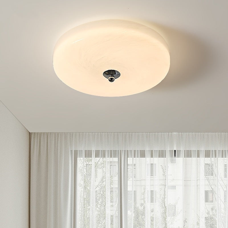 Valentina Design Flush Mount Ceiling Light Metal/Glass White Living Room