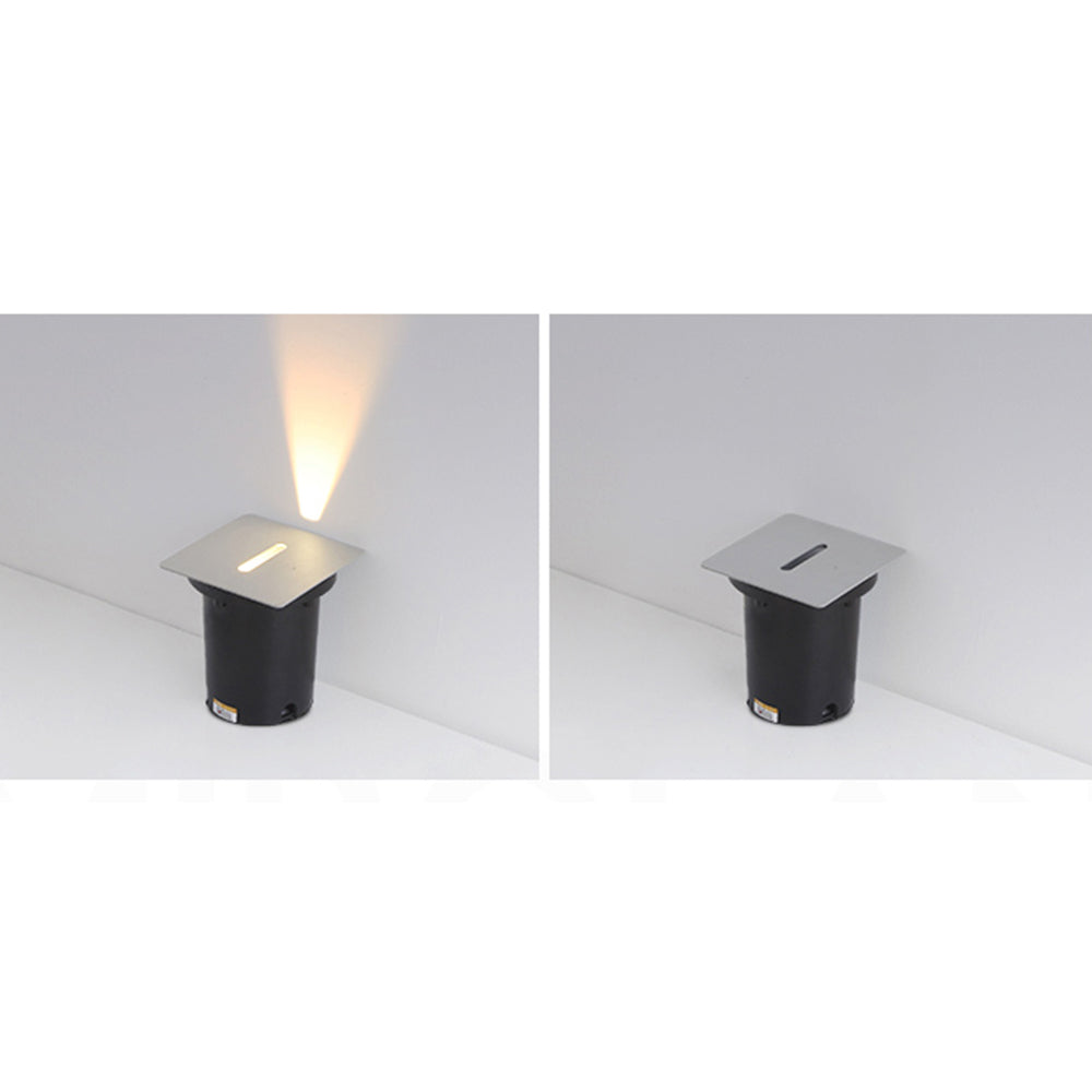Ray Modern Metal Square/Circular Outdoor Deck/Step Light, Black