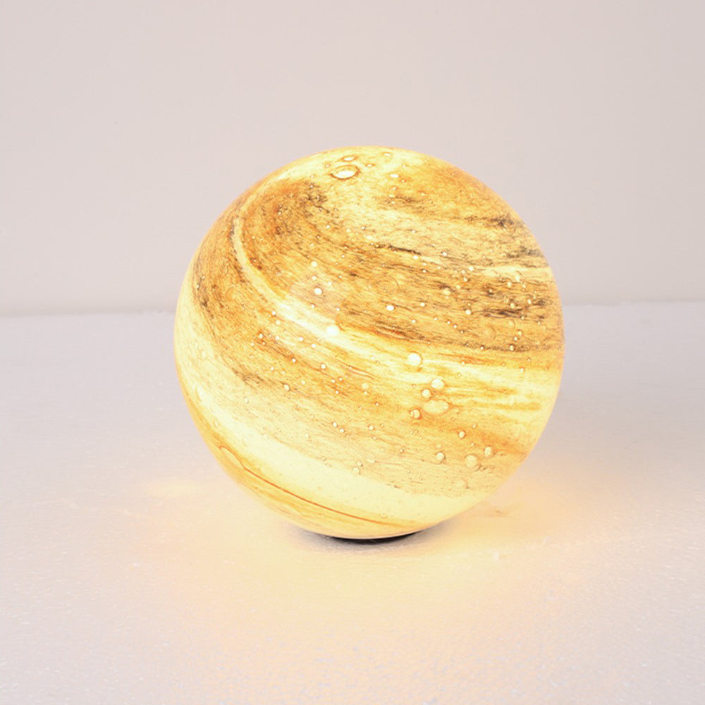 Ray Decorative Solar Acrylic Planet Outdoor Ground Light, Milk Curry/Blue