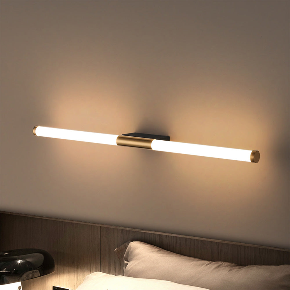 Arisha Modern Linear Cooper White Mirror Front Wall Lamp