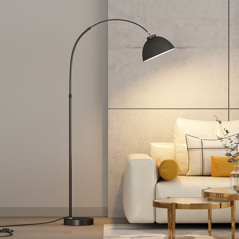 Mira Modern Arc Metal Floor Lamp, Black/Red/Yellow